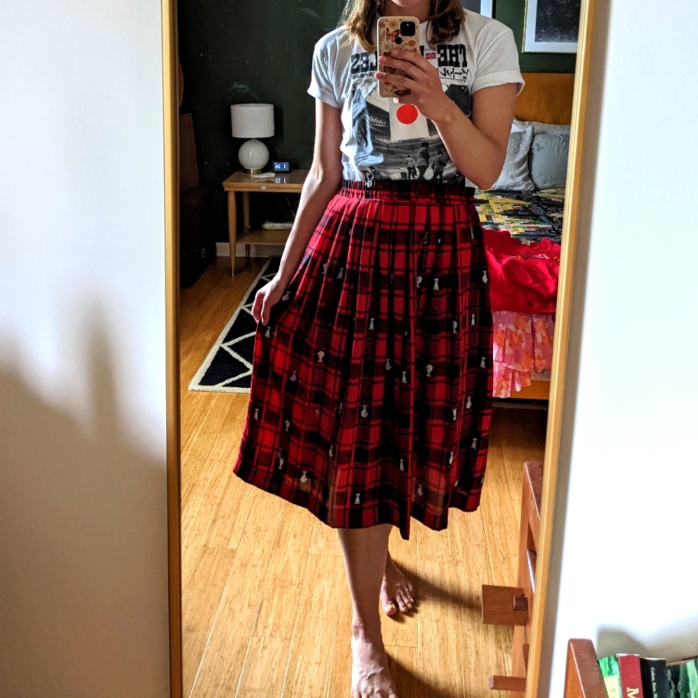 Incredible Vintage Chess Skirt, modern medium